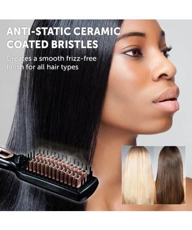 Carmen C81058 Noir Straightening Brush with LED Screen - Black & Rose Gold - Buy Online on GoSupps.com