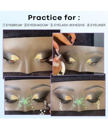 IMAKEUPNOW 3D Realistic Makeup Practice Face Board with Cleaning Brush - Ideal for Eyeshadow, Eyeliner, Eyebrow & Lash Mapping - Perfect for Self-Taught Makeup Artists - Buy Online on GoSupps.com