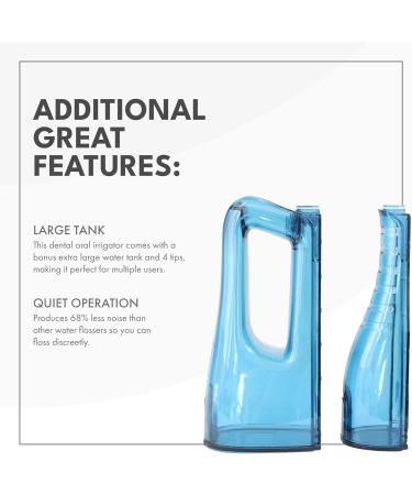 ToiletTree Poseidon Rechargeable Water Flosser | XL Water Tank Oral Irrigator for Dental Health & Fresh Breath | International Shipping Available - Buy Online on GoSupps.com