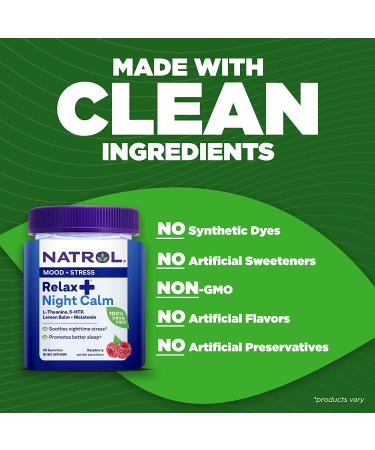 Natrol Relax Night Calm Gummies - Berry Flavor - 50 Count for Daily Stress Relief - Buy Online on GoSupps.com