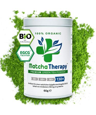 Matcia therapy 130+ |Bio Matcha tea powder |60g |With at least 130mg/g checked EGCG catechin content |Supports the immune system & energy level |Premium grade |Green tea from Japan EGCG 130+