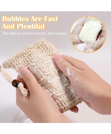 4-Pack Sisal Soap Bags | Natural Beige Soap Sacks for Bath & Travel | Eco-Friendly Massage Soap Holders - Buy Online on GoSupps.com