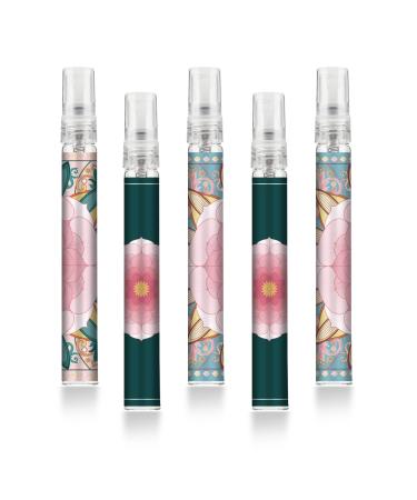 Shu mizara Portable Mini Refillable Perfume Atomizer Bottle Atomizer Travel Size Spray Bottles Accessories Atomizer Perfume Bottle Scent Pump Case for Travel Flower Green