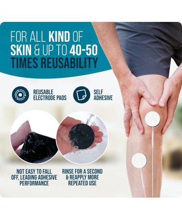 20 Pack 1.4'' Round Reusable TENS Unit Replacement Pads for AUVON TENS 7000 & HealthmateForever - Compatible with EMS Muscle Stimulator - Electrode Pads for Pain Relief - Buy Online on GoSupps.com