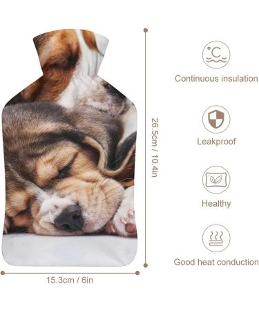 Sleeping Dog Hot Water Bottle with Plush Cover | Hand Warmer for Adults & Kids | 26.5x15.3cm - International Shipping Available - Buy Online on GoSupps.com