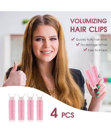 4PCS Volumizing Hair Clips - Root Clips for Hair - Hair Volume Clips for Roots in Pink - DIY Hair Styling Tool for Women - Buy Online on GoSupps.com