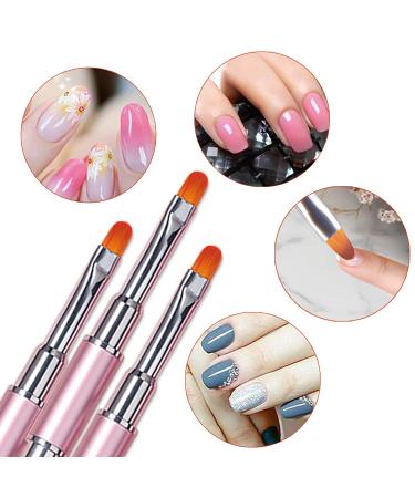 WOKOTO 3pcs Dual-Ended Gel Nail Brushes - 2 Way Gel Spatula For Nail Art Extension and Acrylic Nails Design - Buy Online on GoSupps.com