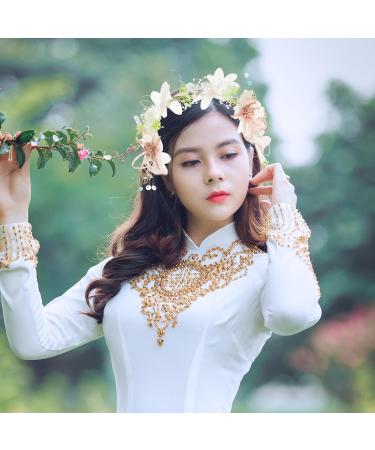 Beaupretty Decor Hair Jewelry Hair Bands Hair Ties Wreath Flower Garland Headbands Floral Headband Flower Headband for Women Flower Headband for Bridal Wedding Metal Hair Accessories Bride - Buy Online on GoSupps.com