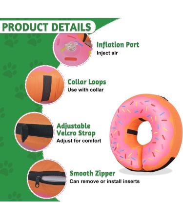Inflatable Collar for Dogs and Cats Large Dogs Soft Pet Recovery Cone Collar Dog Cone Alternative After Surgery Adjustable Dog E Collars Cone for Dogs After Surgery to Stop Licking Large Size:Neck :14"-18" Pink - Buy Online on GoSupps.com