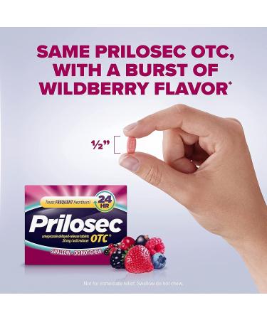 Prilosec OTC 42 Tablets - Wildberry Flavor | Acid Reducer for 24 Hour Heartburn Relief - Buy Online on GoSupps.com