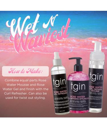 tgin Rose Water Defining Mousse 8oz - Natural Hair Styling for Curls, Waves, Low Porosity & Fine Hair - Buy Online on GoSupps.com