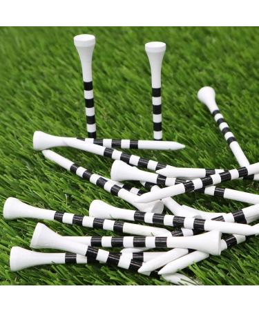 FINGER TEN Golf Tees Wooden Bamboo 3 1/4 & 2 3/4 Inch Durable Biodegradable Colored Tee Pack - 120 Count - White & Black - Buy Online on GoSupps.com