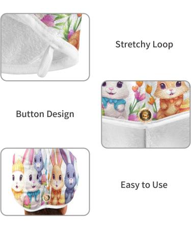 Buy Colorful Easter Rabbits Hair Towel 2 Pack - Super Absorbent Quick Dry Hair Turbans for Women & Girls - Ideal Travel Accessory - Buy Online on GoSupps.com