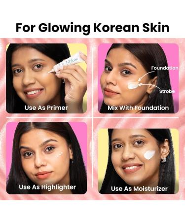 N.Y-Ba.e PRO Strobe Cream - Pink Topaz (30g) | Primer + Highlighter + Moisturizer | Flawless Dewy Makeup | Glowing Korean Skin | Instant Radiance | Illuminating & Glowing Makeup Base - Buy Online on GoSupps.com