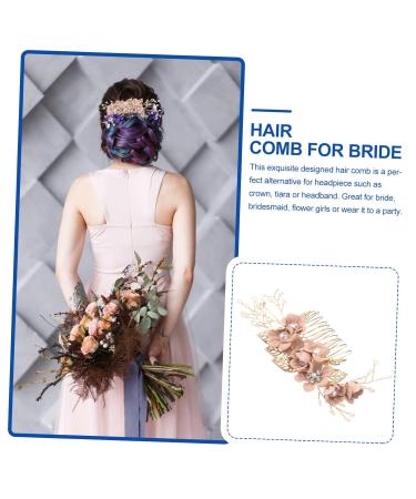 Shop Minkissy Pearl Wedding Hair Comb - Gold Headdress & Flower Girl Accessories | Elegant Sideways Hairpin for Brides & Women - Buy Online on GoSupps.com