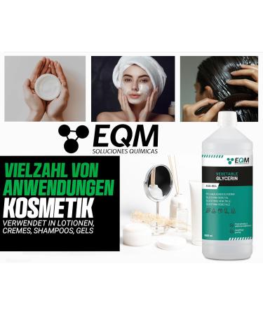 EQM Soluciones Qu micas Eco-904 | 1L 99.5% Pure Vegetable Glycerin | 100% Natural Moisturizer for Hair & Skin | Ideal for Soaps Shampoos & Creams - Buy Online on GoSupps.com