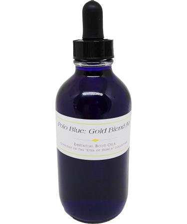 Polo Blue: Gold Blend - Type For Men Scented Body Oil Fragrance Glass Dropper Top - Purple - 4 oz. - ID#38503 4 Fl Oz (Pack of 1)