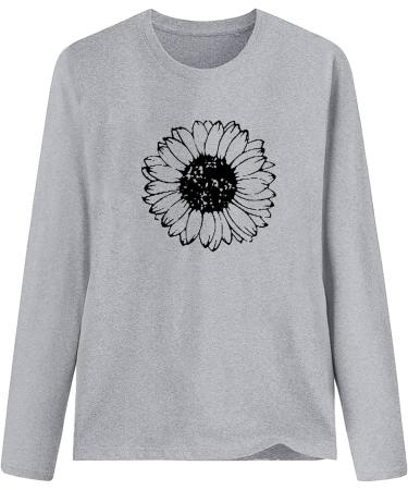 tsaChick Women's Sunflower Oversized Sweatshirt - Clearance Sale | Gray Crew Neck Hoodie - Buy Online on GoSupps.com