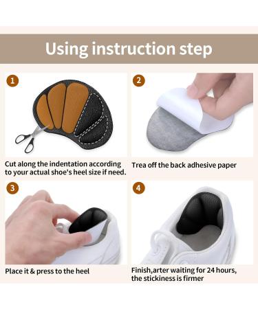 Sibba 6 Pairs Black Heel Cushion Inserts - Self-Adhesive Heel Grips for Comfort & Protection - No-Slip Anti-Blister Foot Care Pads for Women and Men - Buy Online on GoSupps.com