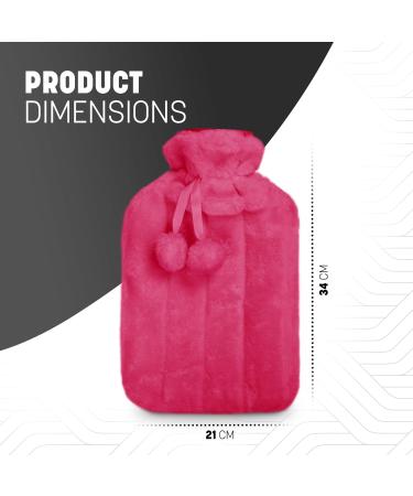 KEPLIN Cosy Hot Water Bottle with Plush Cover & Bobble - Relieves Body Aches & Pains Washable Safe & Durable Heating Pad - Ideal Cosy Nights & Gifts - Large 2L (Plum) Plum Plush - Buy Online on GoSupps.com