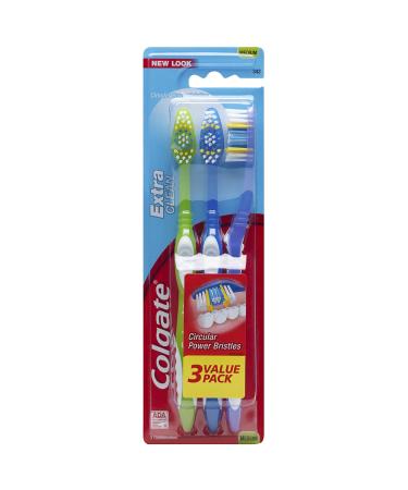 Colgate Extra Clean Full Head Toothbrush  Medium - 3 Count (Pack of 1)