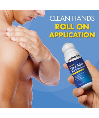 HealthWise 4% Lidocaine Roll-On | OTC Pain Relief Liquid | Non-Greasy & Unscented | 2.5 oz (73 mL) Topical Anesthetic - Buy Online on GoSupps.com