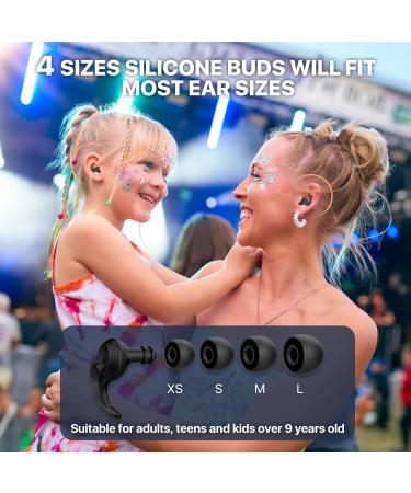 Buy Reusable Silicone Ear Plugs for Kids & Adults | Noise Protection for Sleeping Concerts and Travel | 8 Ear Tips in XS/S/M/L - Carbon Black - Buy Online on GoSupps.com