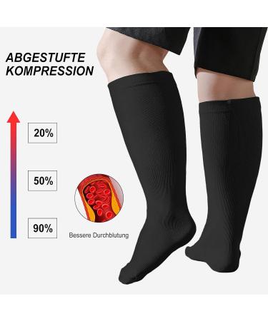Putuo Compression Stockings for Men & Women - Oversized Thrombosis & Flight Support Socks - Thick Calves 3XL - Medical & Running Relief - Buy Online on GoSupps.com