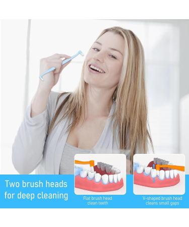 Orthodontic Braces Toothbrush Set - Double-Ended Interspace & Tuft Brushes for Detail Cleaning | 4 Pcs Small Soft Bristle Heads - Buy Online on GoSupps.com