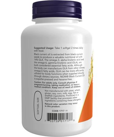 Now Foods Black Currant Oil 1000 mg - 100 Softgels (2 Pack) | Pure Source of Omega-3 & Antioxidants - Buy Online on GoSupps.com