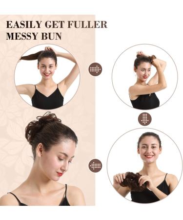 BARSDAR Hair Bun Extensions Hairpiece Hair Rubber Scrunchies for Women Ponytail Extensions Updo Curly Messy Bun - Golden Brown 1 Count (Pack of 1) 10#-Golden Brown - Buy Online on GoSupps.com