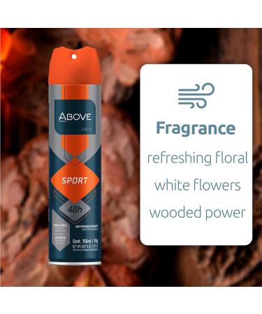 ABOVE 48 Hours Antiperspirant Deodorant Sport 4 Pc - Dry Spray Deodorant for Men - Floral Scent - Antiperspirant Spray - No Stain - Cruelty-Free - Buy Online on GoSupps.com