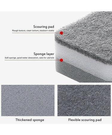 10PCS Gray Double-Sided Cleaning Sponge Household Cleaning Supplies Scouring Pad Restaurant Dropshipping Scrub Cloth - Buy Online on GoSupps.com