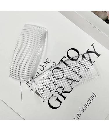 HD Novelty Set of 4 Plain Hair Combs Slides 9cm French Side Combs Plastic Twist Comb Strong Hold Hair Clips Accessories for Girls Women (Clear) - Buy Online on GoSupps.com
