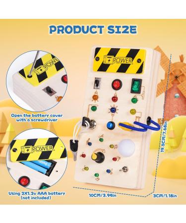 Buy Thedttoy Montessori Busy Board Educational Sensory Toys for Toddlers 1-3 Years | LED Wooden Activity Board - Perfect Christmas Gift! - Buy Online on GoSupps.com