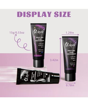 Wenida Cat Eye Glitter Nail Extension Gel Kit - 6 Colors Nail Builder Gel Set for DIY Manicure Art - 0.53 Ounce (Pack of 6) - Buy Online on GoSupps.com
