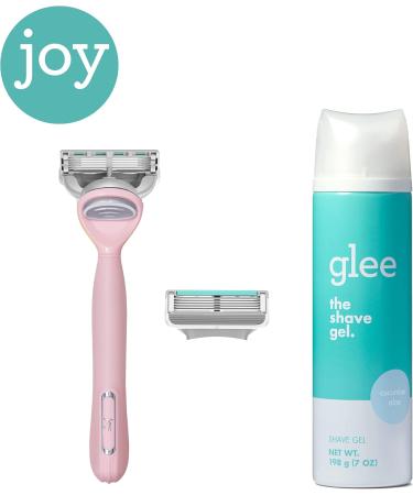 JOY Razors For Women Shave Care Gift Set 1 Razor + 2 Five-Bladed Razor Refills Aloe Infused Shave Gel to Protect Against Skin Irritation 7 oz Holiday Shave Gift Set - Buy Online on GoSupps.com