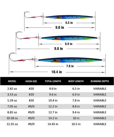 Goture Saltwater Jigs Vertical Slow Pitch with Glow Stick Lead - 3Pcs Set for Tuna Salmon Fishing - 80g-250g Options - Ideal Gift for Men - Buy Online on GoSupps.com