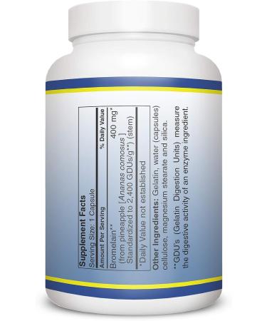 Vitamin Discount Center Bromelain 400mg - 120 Capsules | Digestive Enzyme Supplement - Buy Online on GoSupps.com