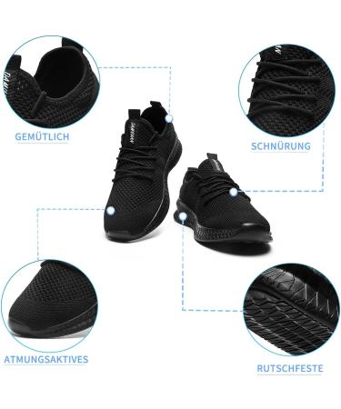 TVtaop Women's Lightweight Slipproof Running Sneakers - Breathable Black Sports Shoes for Outdoor & Leisure - EU Size 36-42 - Buy Online on GoSupps.com