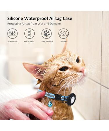2022 Airtag Cat Necklace Holder - Waterproof 2-Pack Compatible with Apple Airtag - Small Cat Neck Band Covers in Blue-Green & Yellow - Buy Online on GoSupps.com