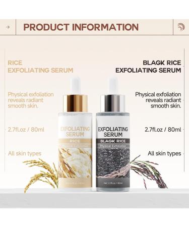 Lot de 2 ampoules exfoliantes avec riz s rum exfoliant au riz blanc et noir duo exfoliant pour une peau clatante | Exfoliant doux pour peau lisse limine les cellules mortes - Buy Online on GoSupps.com