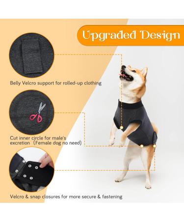 Idomik Dog Recovery Suit for Men & Women | Surgical One-Piece with Urinating Hole | Alternative to E-Collars | Breathable & Adjustable | 2xL (Chest Girth: 31.50-39.37) - Gray - Buy Online on GoSupps.com