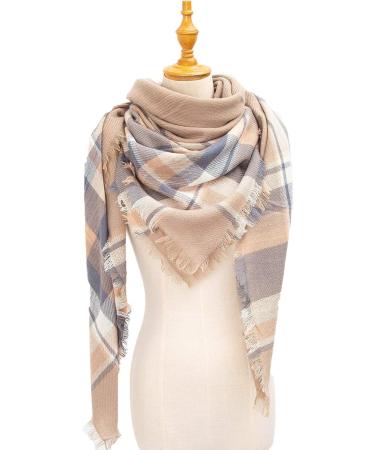 Buy Multi-Purpose Women s Triangular Scarf - Warm Black & Khaki with Buttons for Autumn & Winter | Casual Winding Scarf - Buy Online on GoSupps.com