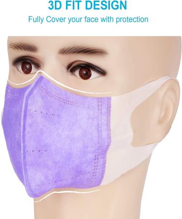 Comix Disposable Face-Masks for Women/Teenagers Teen Girls-Face Mask with Assorted 6 Colors-Pink  Aqua  Green  Yellow  Purple and Royal Blue  Pack of 60 - Buy Online on GoSupps.com
