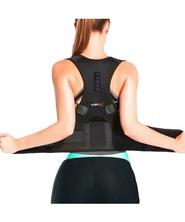 VPX Magnetic Posture Corrector Men & Women | Fully Adjustable Padded Back Supporter  Straightener  Trainer | All Day Pain Relief & Lumbar Support | Neck  Spine Stretcher  Shoulders Correction  Braces X-Large (Pack of 1) - Buy Online on GoSupps.com