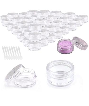 Bitefu 80 pieces 5 g 5 ml of empty containers cosmetic containers transparent plastic storage box cream pot with mini spatula sample acceptance for trips such as image as image as image as shown  - Buy Online on GoSupps.com