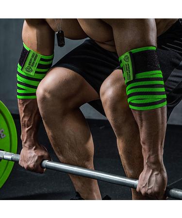 TAVIEW ELLE Book Bandages - 120cm Elastic Elbow Wraps for Weightlifting Powerlifting Fitness & Gym Workouts - Green Black Compression Straps - Buy Online on GoSupps.com