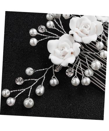 Housoutil Bridal Headdress Bridal Comb Childrens Hair Accessories Flower Hair Combs Wedding Dress Hairpin Hair Accessories Summer Picnic Headwear Tiara White Issue Card Bride Princess - Buy Online on GoSupps.com