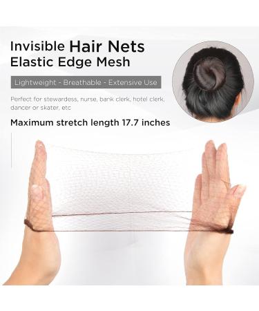 PROUSKY 20 Pcs Coffee Hair Nets - Elastic Edge Mesh Bun Holder for Women, Girls, Dance, Nurse - Wig Fixing Hair Accessories - Buy Online on GoSupps.com